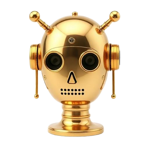 Brass retro robot head